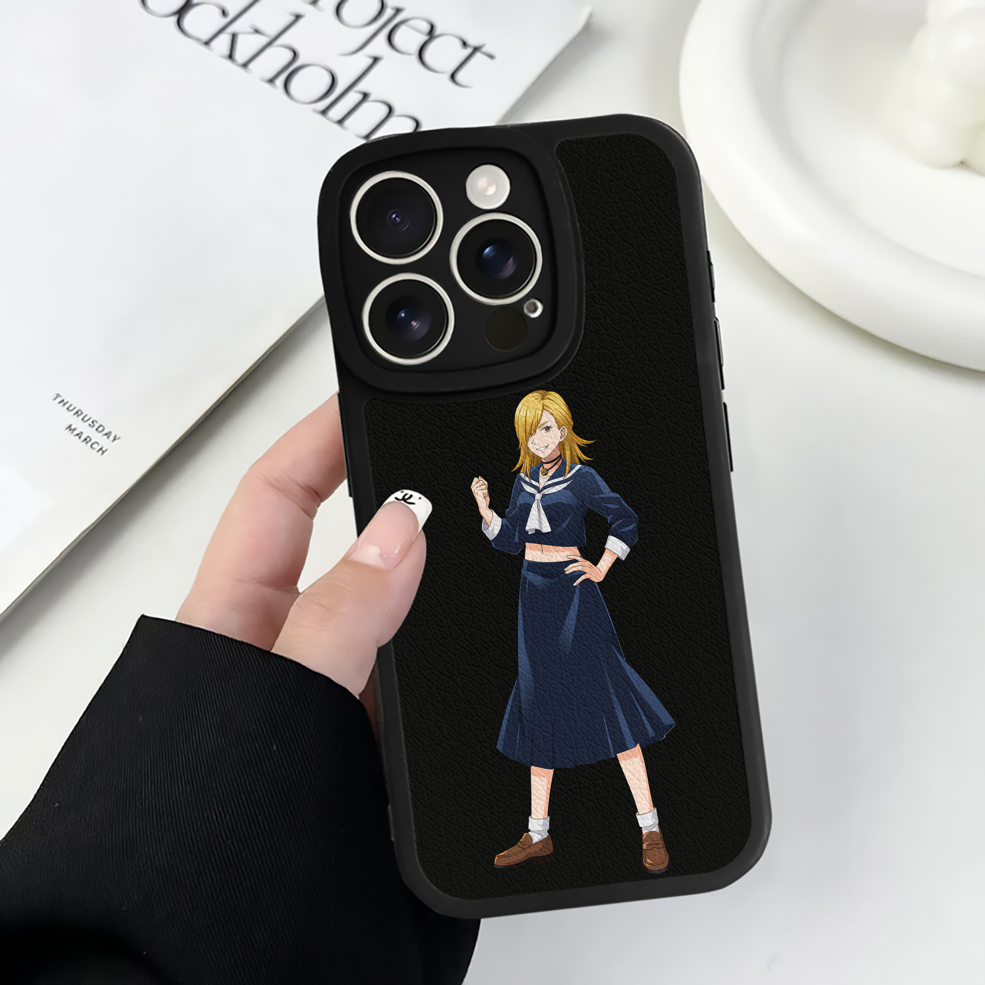（画像用） 呪術廻戦 Jujutsu Kaisen 【iPhone 16シリーズ対応】シリコンスマホケース（レザー調） 材質：シリコン